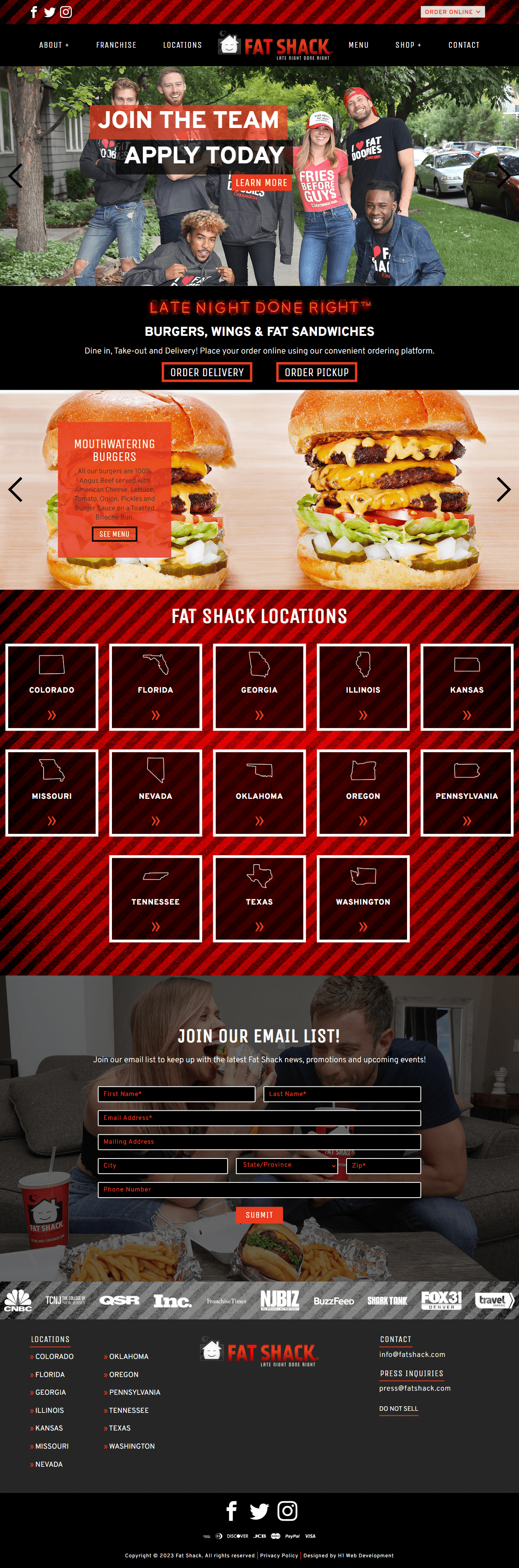 Webflow Project - Fat Shack