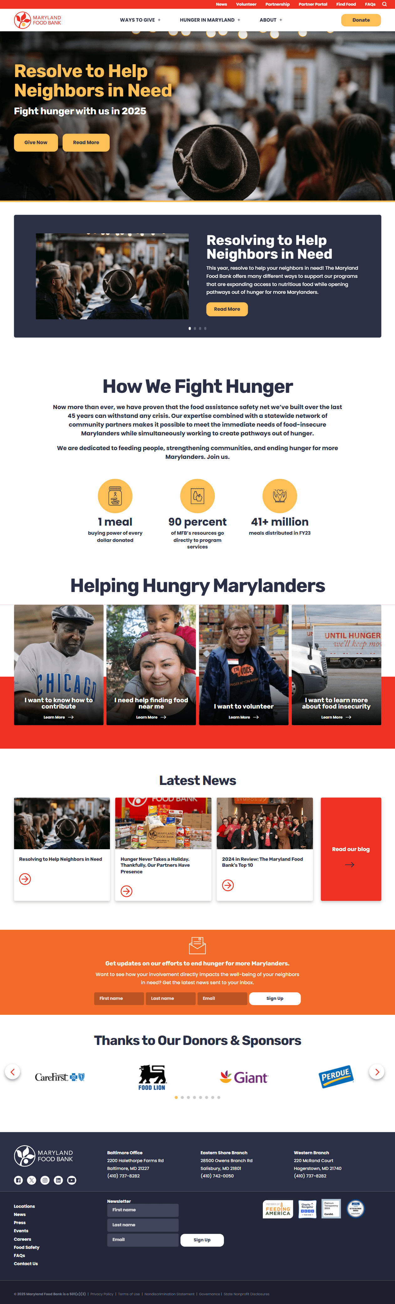 Wordpress Project - Maryland Food Bank